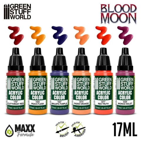 Green Stuff World 10118 Zestaw 6 farb - Blood Moon Green Stuff World 10118 Zestaw 6 farb - Blood Moon