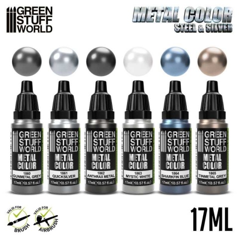 Green Stuff World 9910 Metalic Paint Set - Silver Green Stuff World 9910 Metalic Paint Set - Silver