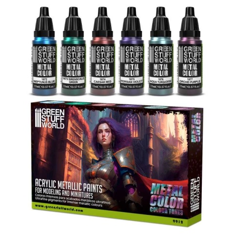 Green Stuff World 9912 Metalic Paint Set - Mixed Tones Green Stuff World 9912 Metalic Paint Set - Mixed Tones