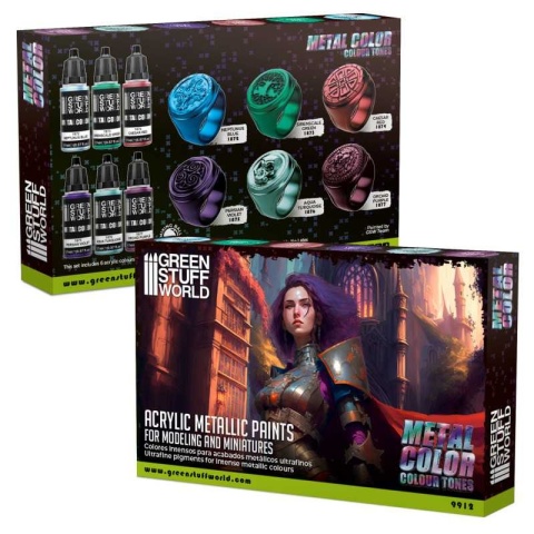 Green Stuff World 9912 Metalic Paint Set - Mixed Tones Green Stuff World 9912 Metalic Paint Set - Mixed Tones