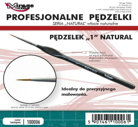 Pędzel Mirage 100006 NATURAL 1 Pędzel Mirage 100006 NATURAL 1
